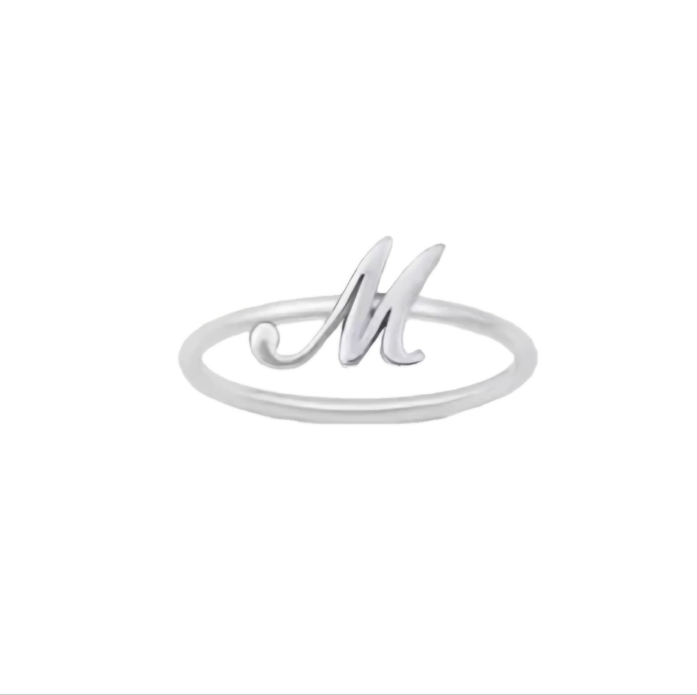 🥰 DAINTY INITIAL STERLING SILVER RING